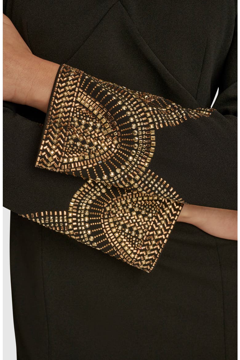 Embellished Long Sleeve Sheath Dress