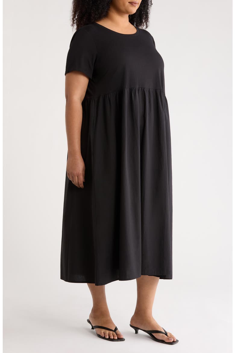 Mixed Media Organic Cotton Midi Dress