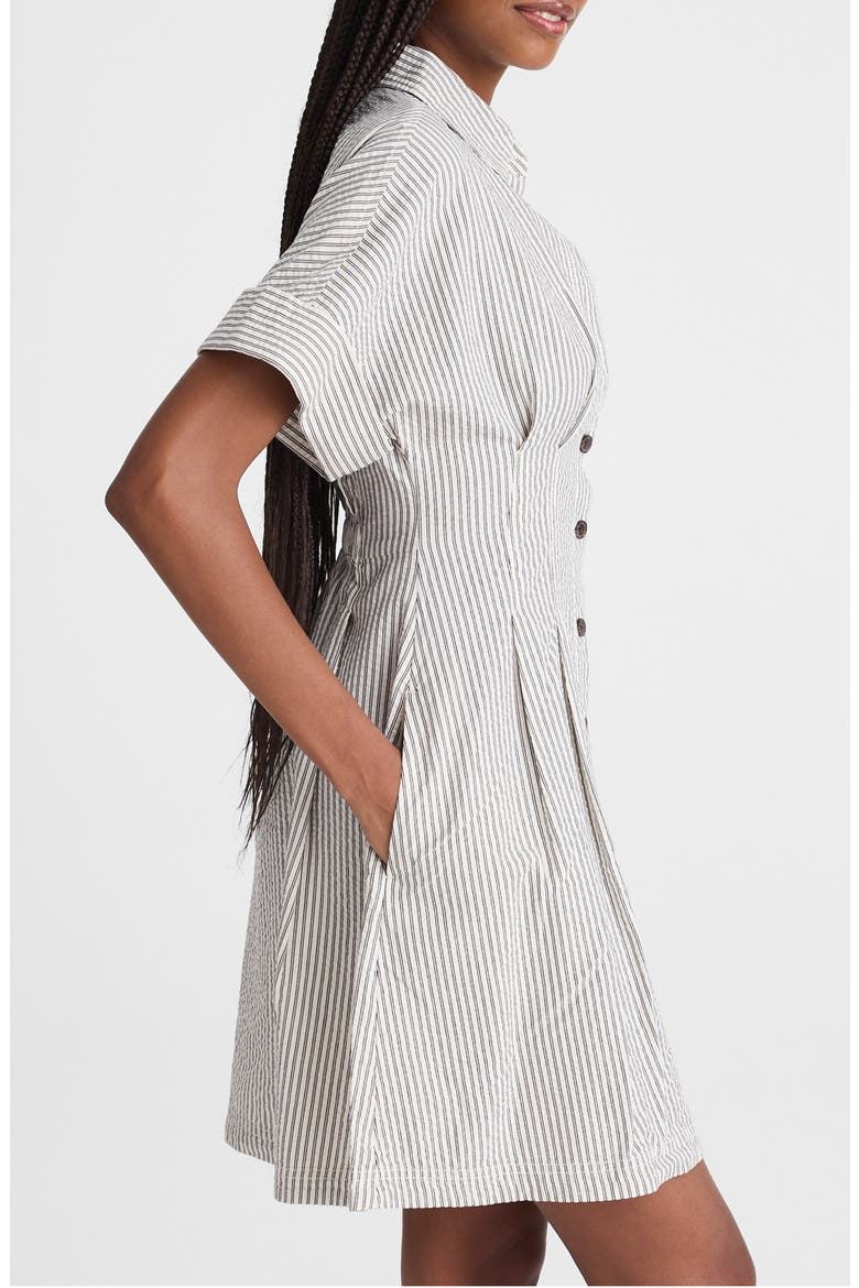 The Perry Stripe Cotton Seersucker Mini Shirtdress
