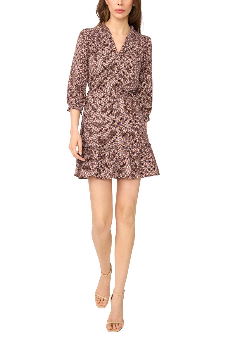 Ruffle V Neck Minidress
