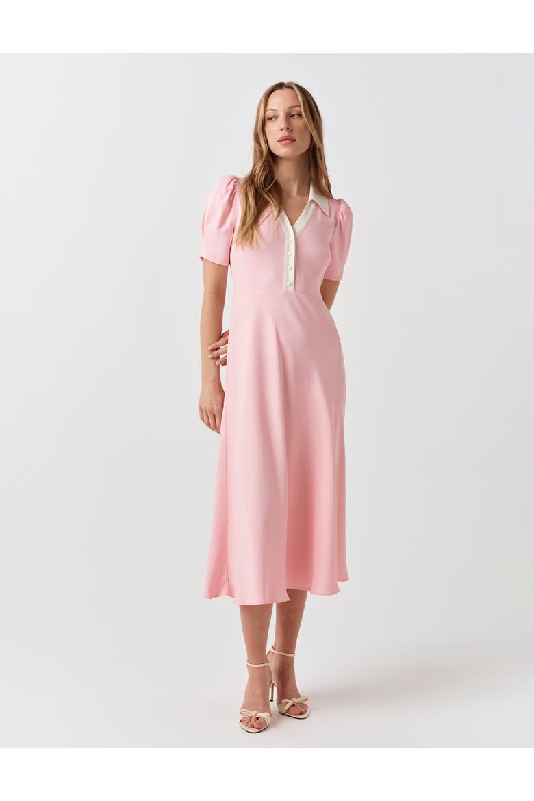 Elodie Contrast Collar Midi Dress
