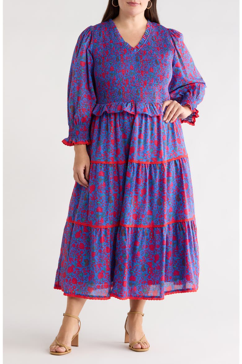 Tanya Floral Print Smocked Maxi Dress