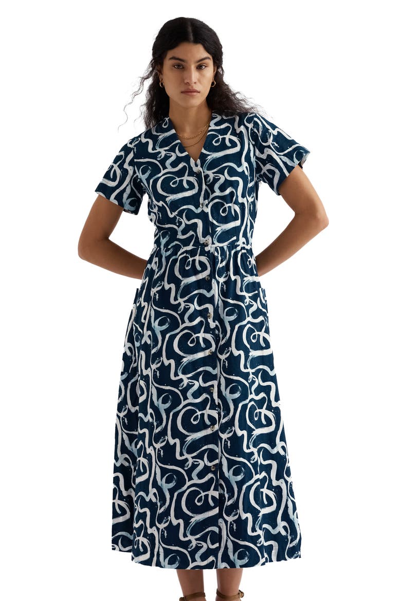 Fowen Print Organic Cotton Shirtdress