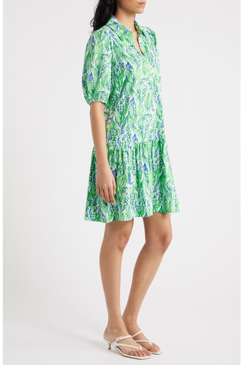 Bingley Short Sleeve Cotton Drop Waist Minidress