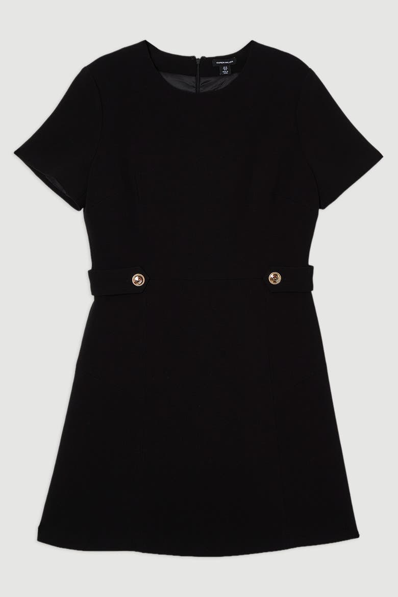 Tab Detail Tailored Mini Dress