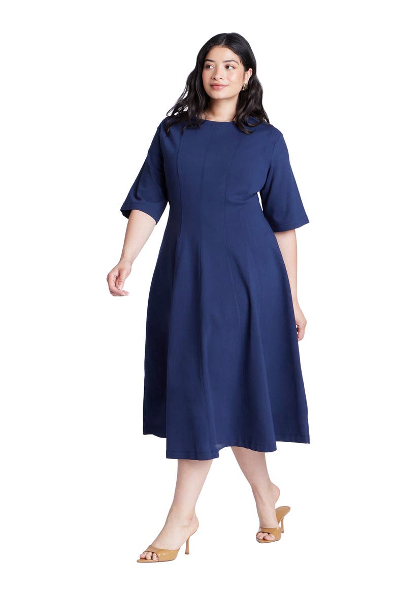 Seam Detail Ponte Workwear Midi Dress