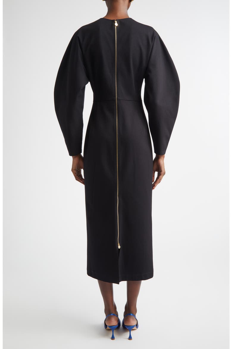 Arc Sleeve Midi Dress