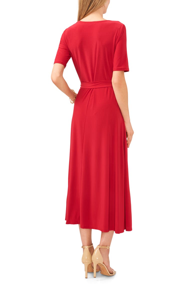V-Neck Tie Waist Knit Dress