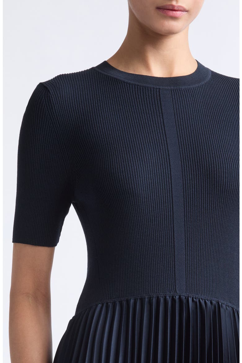 Fadridi Short Sleeve Mixed Media Midi Dress