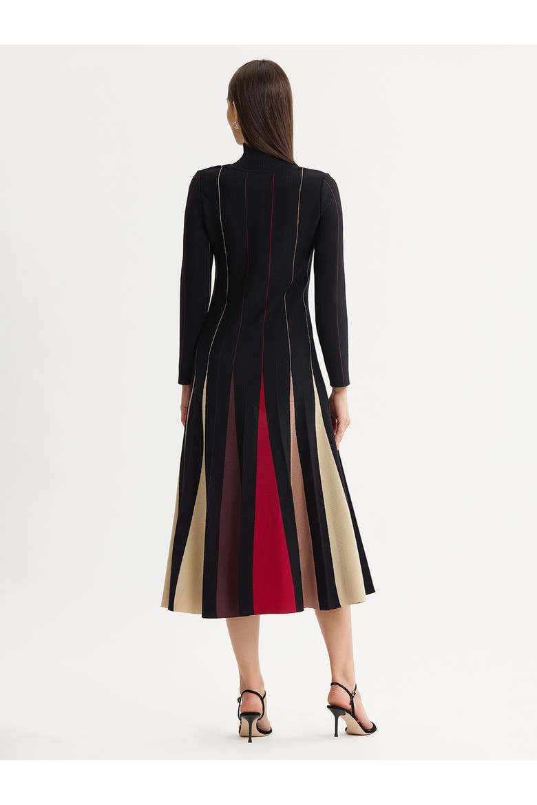 Fit & Flare Multi-Color Soft Knit Maxi Dress