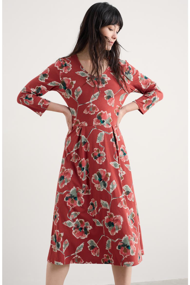 Pier View Floral Fit & Flare Midi Dress