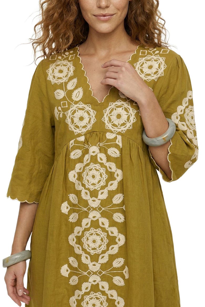 Arianna V-Neck Embroidered Maxi Dress