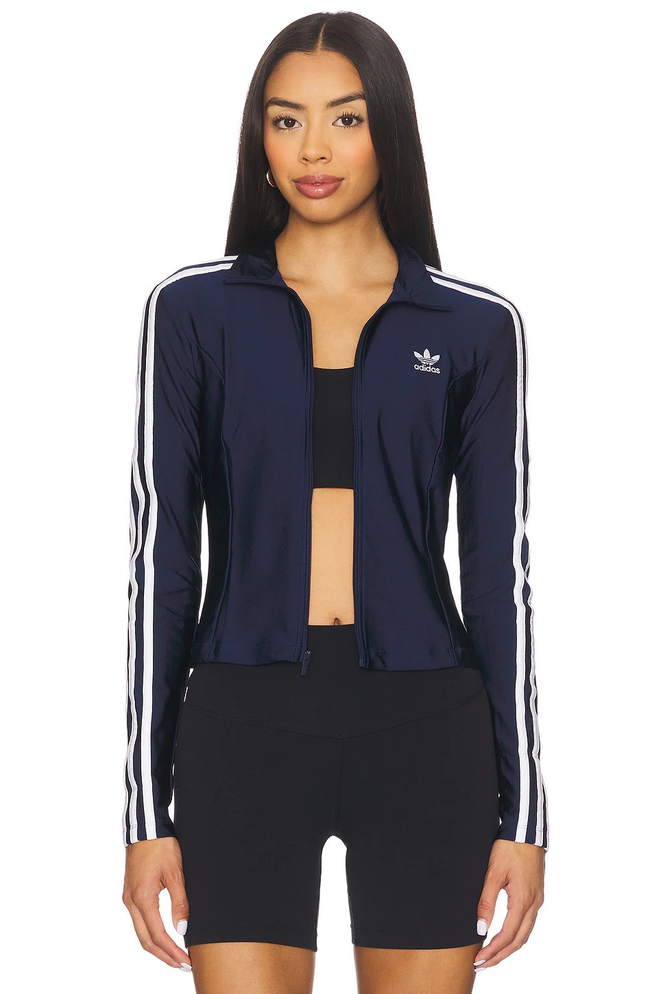 3 Stripe Slim Track Top in Night Indigo - Image 1