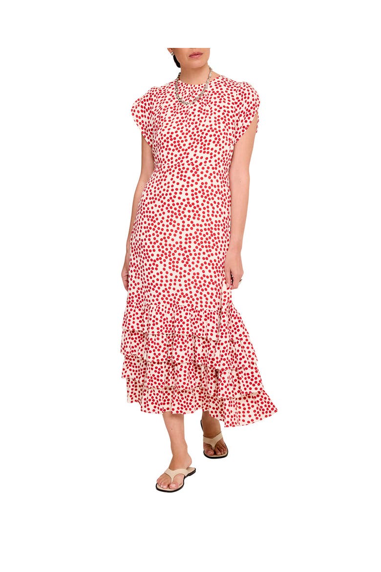 Polka Dot Ruffle Midi Dress