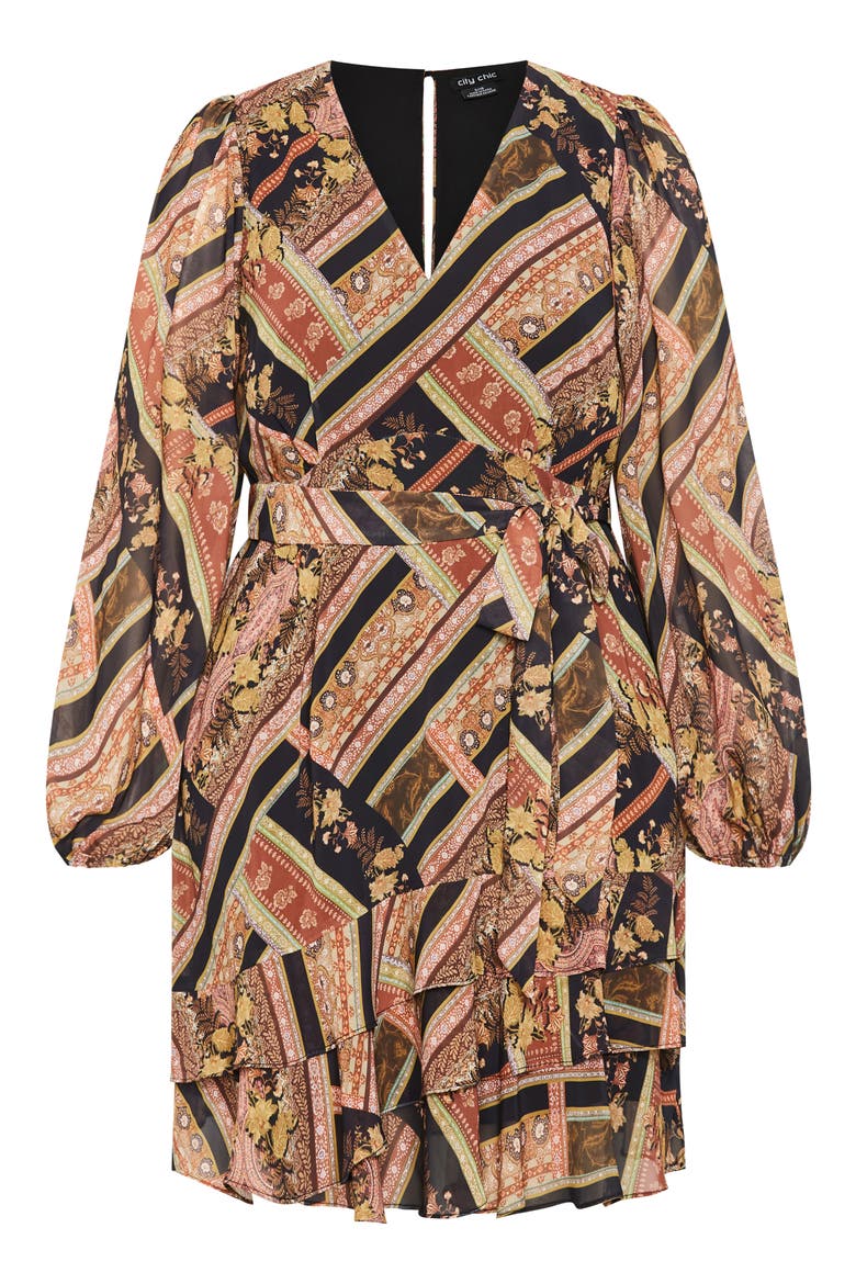 Harlow Patchwork Floral Tie Waist Minidress