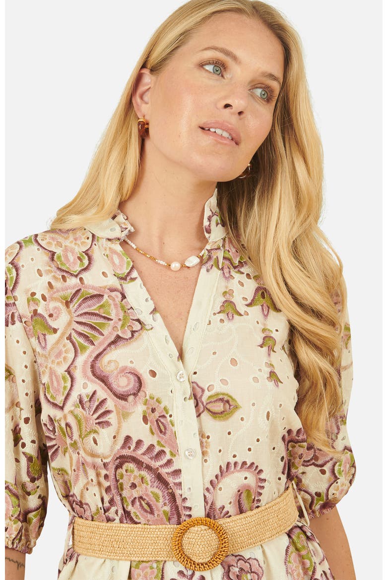 Broderie Anglaise Cotton Midi Dress