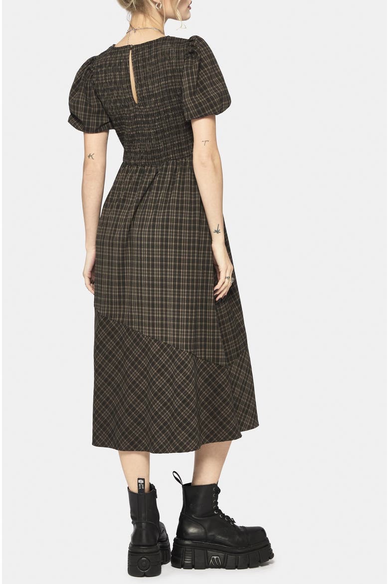 Rhiannon Check Shirred Bodice Midi Dress
