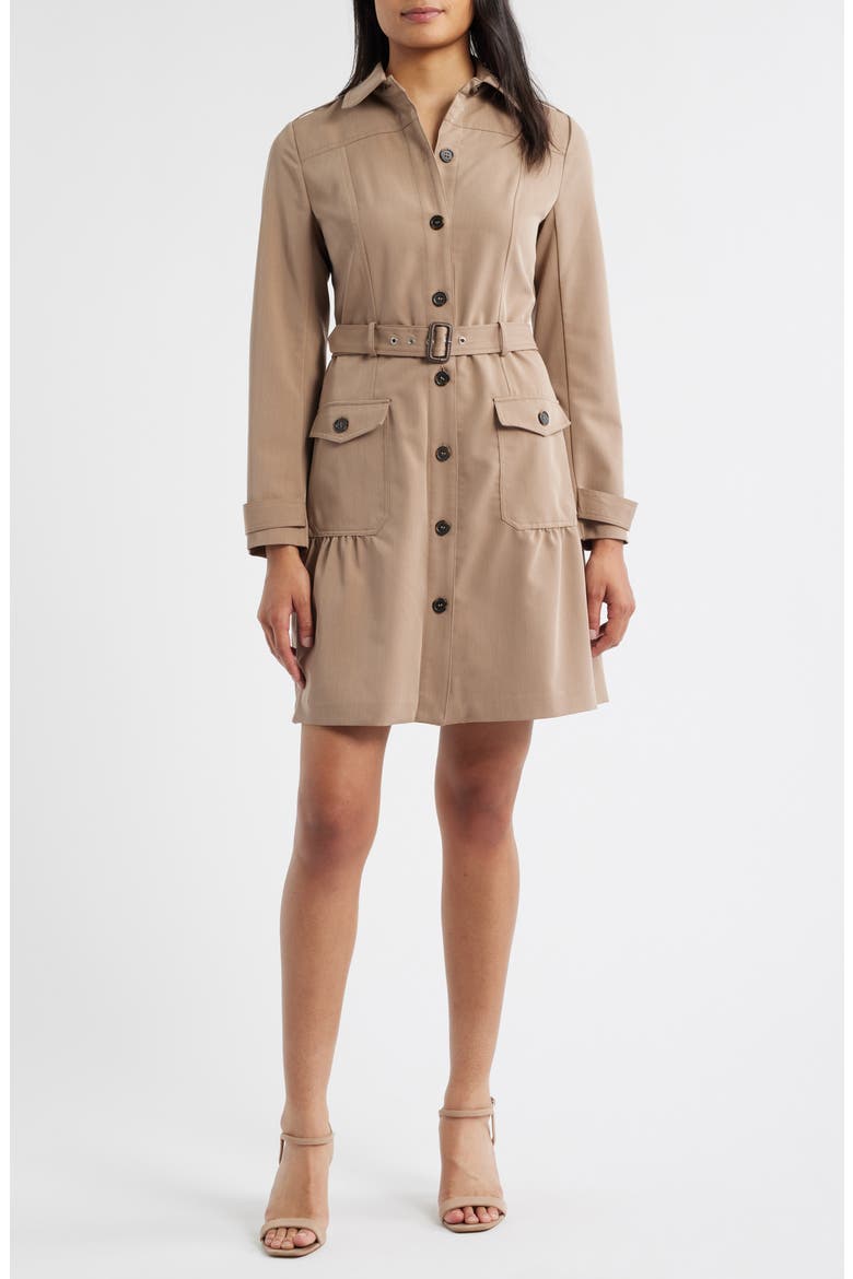 Safari Belted Long Sleeve Minidress