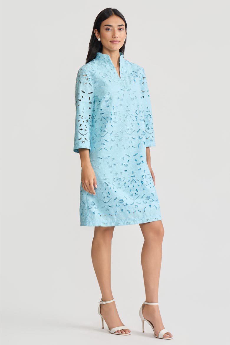 Lined Embroidered Stitch Woven Midi Dress