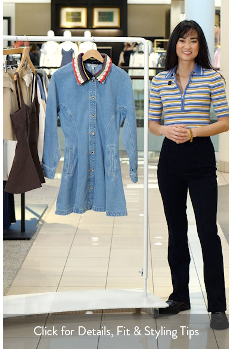 Collared Long Sleeve Denim Minidress