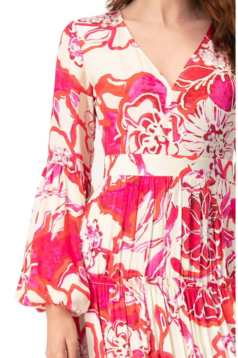 Puff Sleeve Floral Maxi Dress