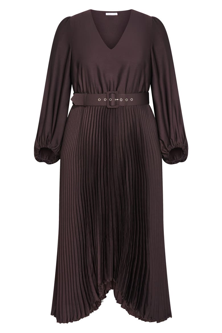 Amara Accordion Pleat Sateen Dress