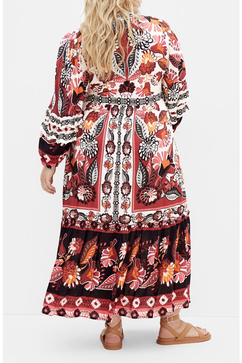 Malia Mixed Print Long Sleeve Maxi Dress