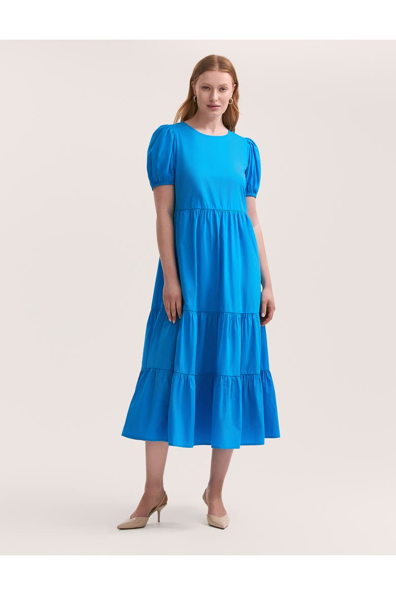 Genevive Cotton Midi Tiered Dress