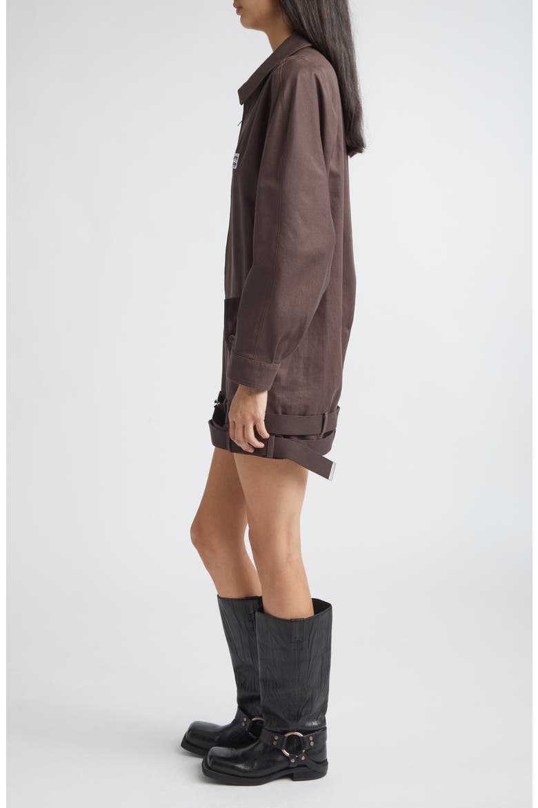 Long Sleeve Cotton Twill Minidress
