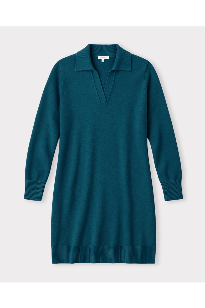 Trophy Neck Wool Shirt Dress
