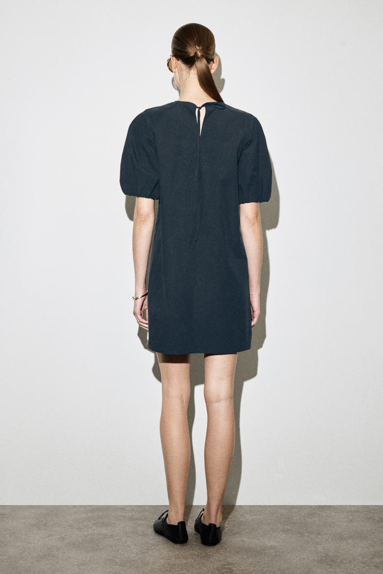 Puff-sleeve Cotton Mini Dress