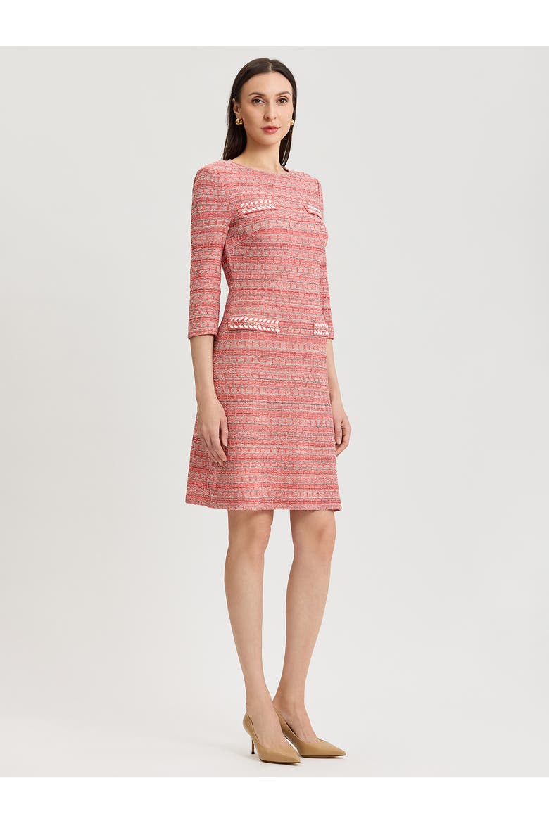 Whipstitch Tweed Knit Sheath Dress