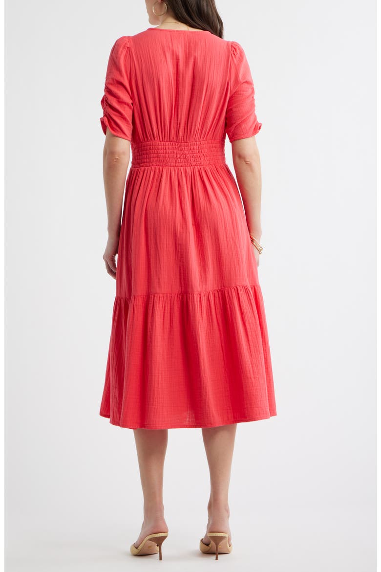 Twist Detail Gauze Midi Dress