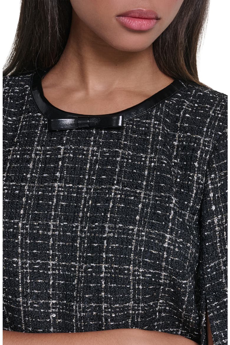 Sequin Plaid Tweed Dress
