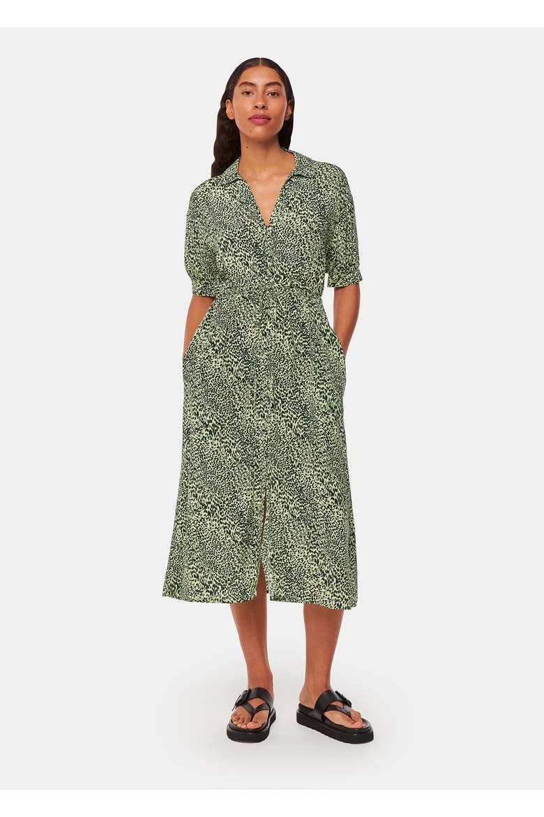 Diagonal Leopard Print Midi Dress