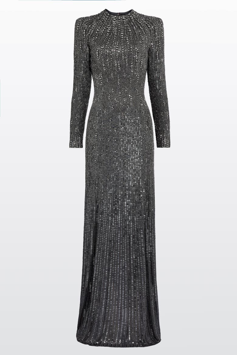 Rory Embellished Mock-Neck Maxi Dress