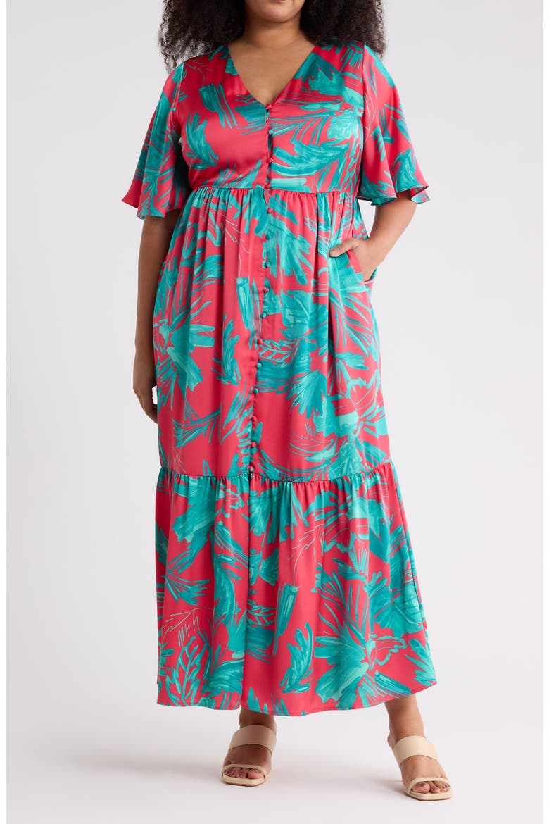 Palm Tropics Pismo Button Maxi Dress
