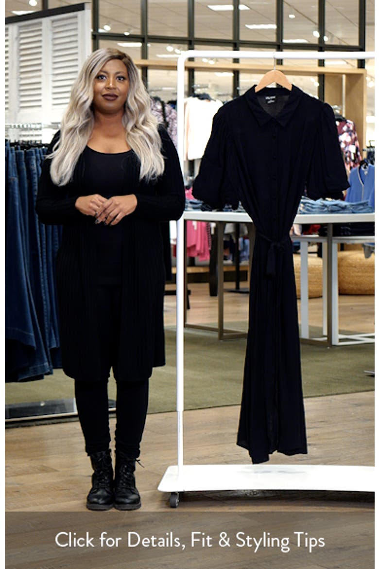 Freya Puff Sleeve Tie Belt Shirtdress