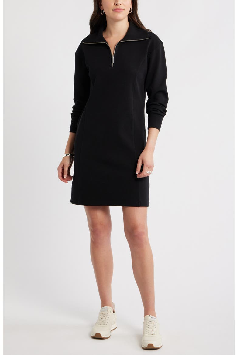Long Sleeve Half Zip Knit Travel Dress