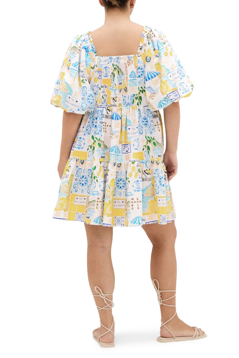 Fantasy Amalfi Print Tiered Minidress
