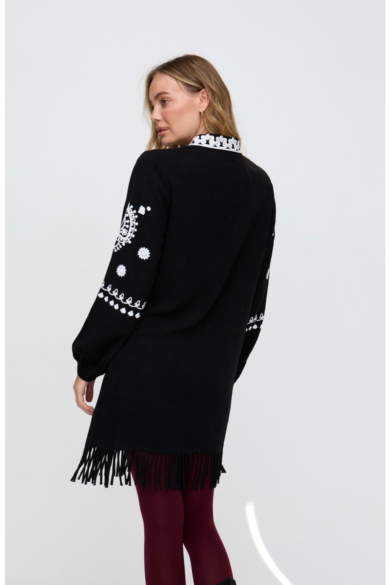 Katie Fringe Embroidered Mini Dress