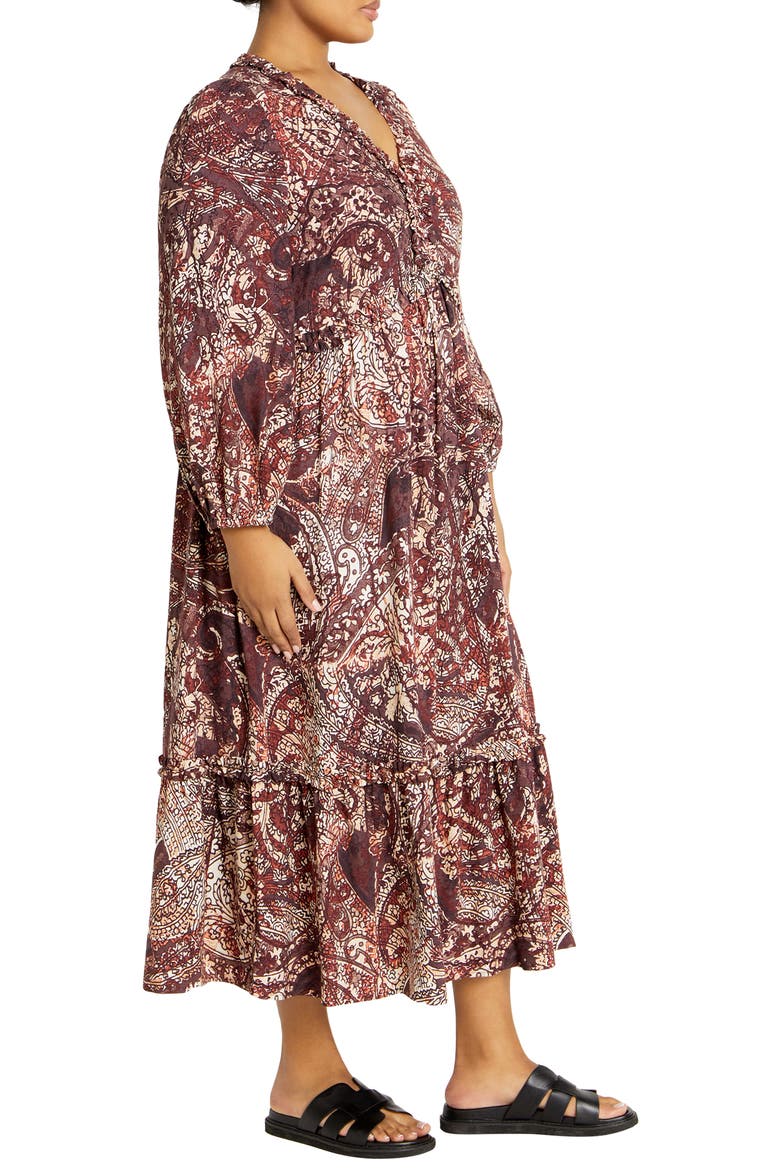 Arya Print Long Sleeve Maxi Dress