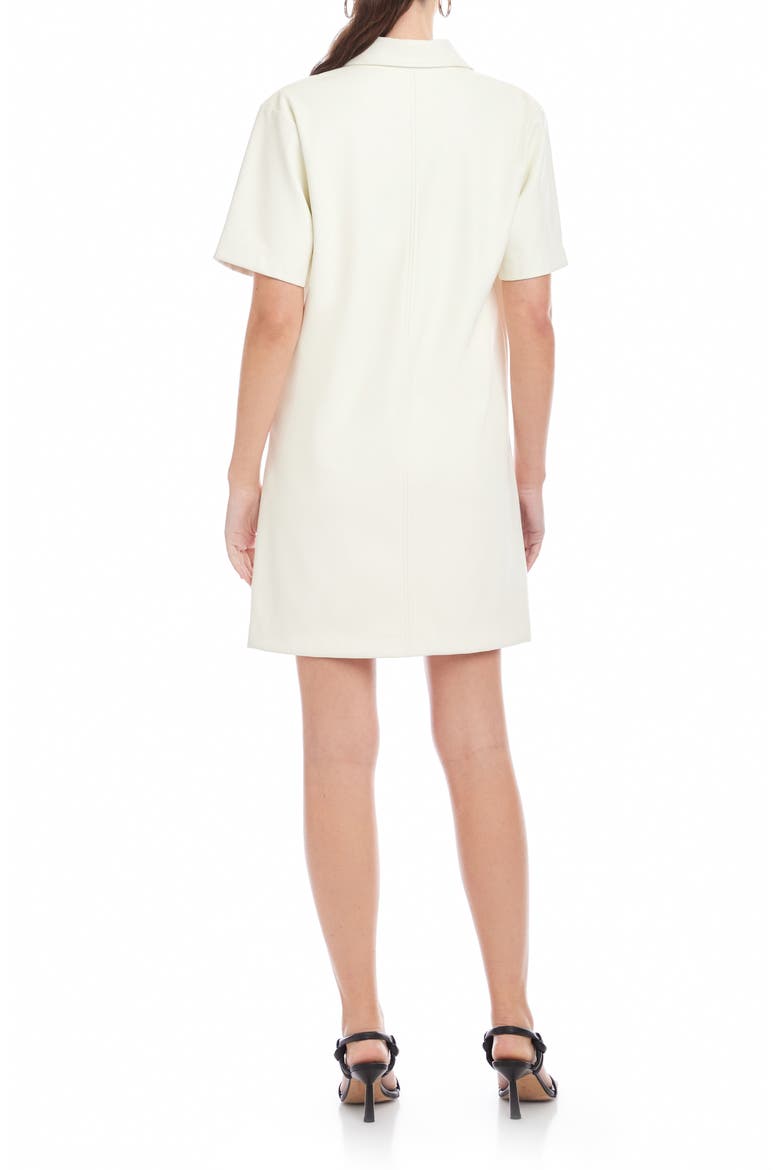 Sarah Faux Leather Half Zip Shift Dress