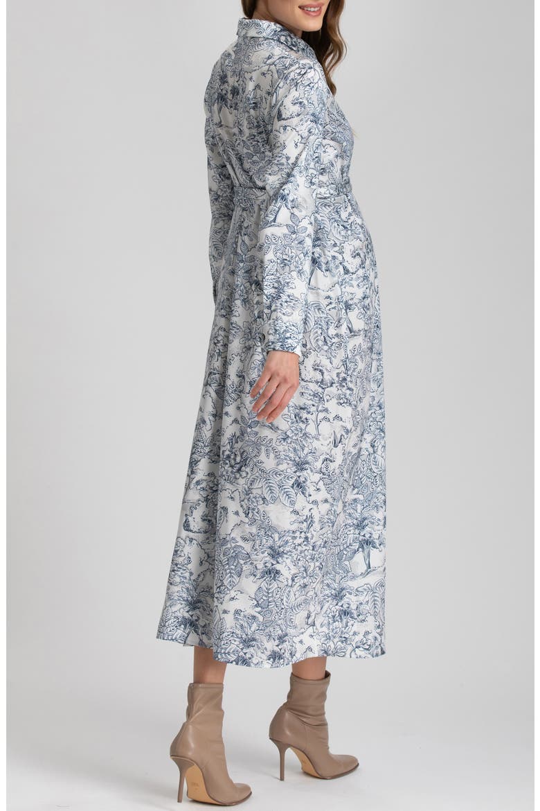 Print Long Sleeve Maternity Dress