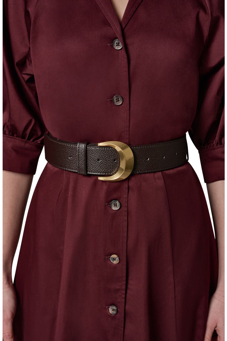 Belted Stretch Cotton Midi Shirtdress
