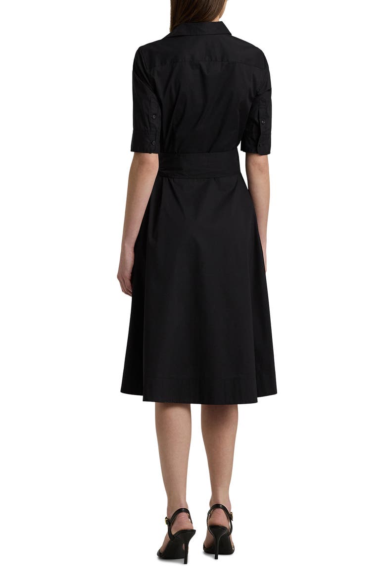 Belted Cotton Blend Shirtdress