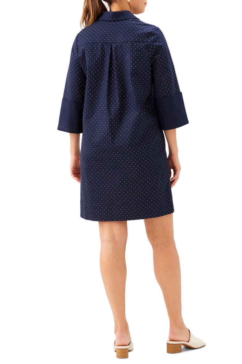Diamante Detail Stretch Cotton Shift Dress