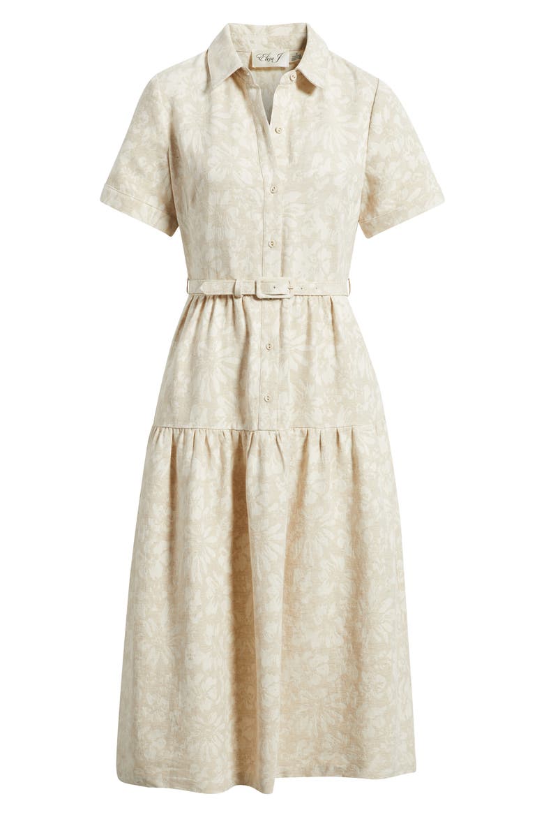 Floral Print Cotton Blend Shirtdress