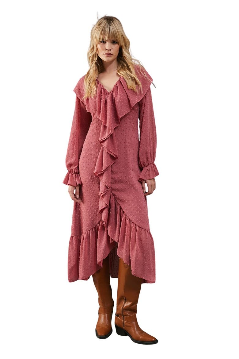 Dobby Chiffon Midi Dress