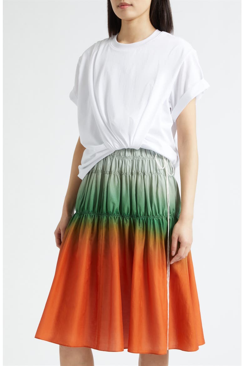 Mixed Media Ombré Midi Dress